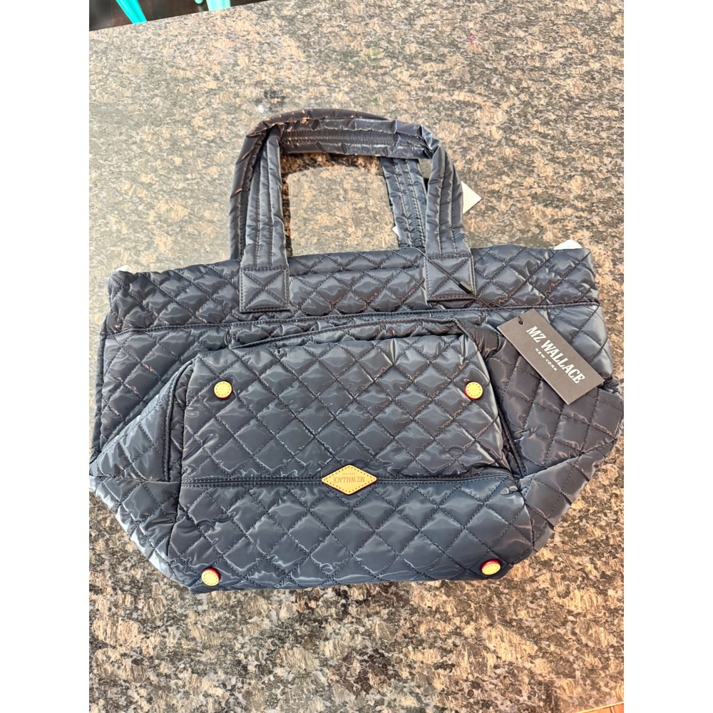 MZ Wallace Medium Metro Tote Deluxe Magnet Lacquer Quilted Nylon Bag NEW - Picture 2 of 14